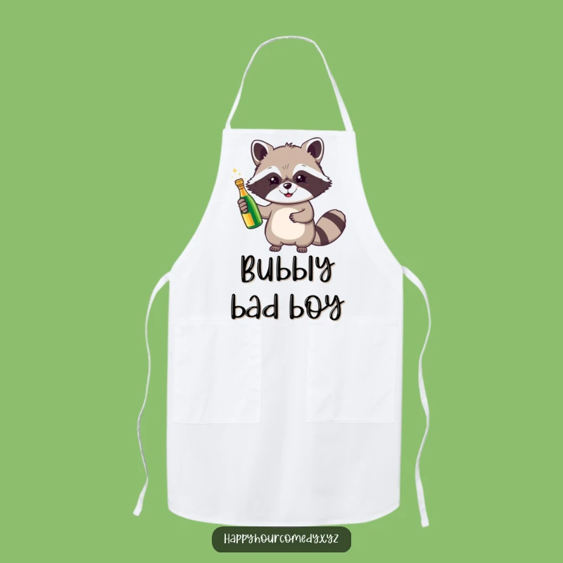 Funny Raccoon Champagne Apron: Cook and Celebrate With This Cheerful Raccoon, Great Funny Gift