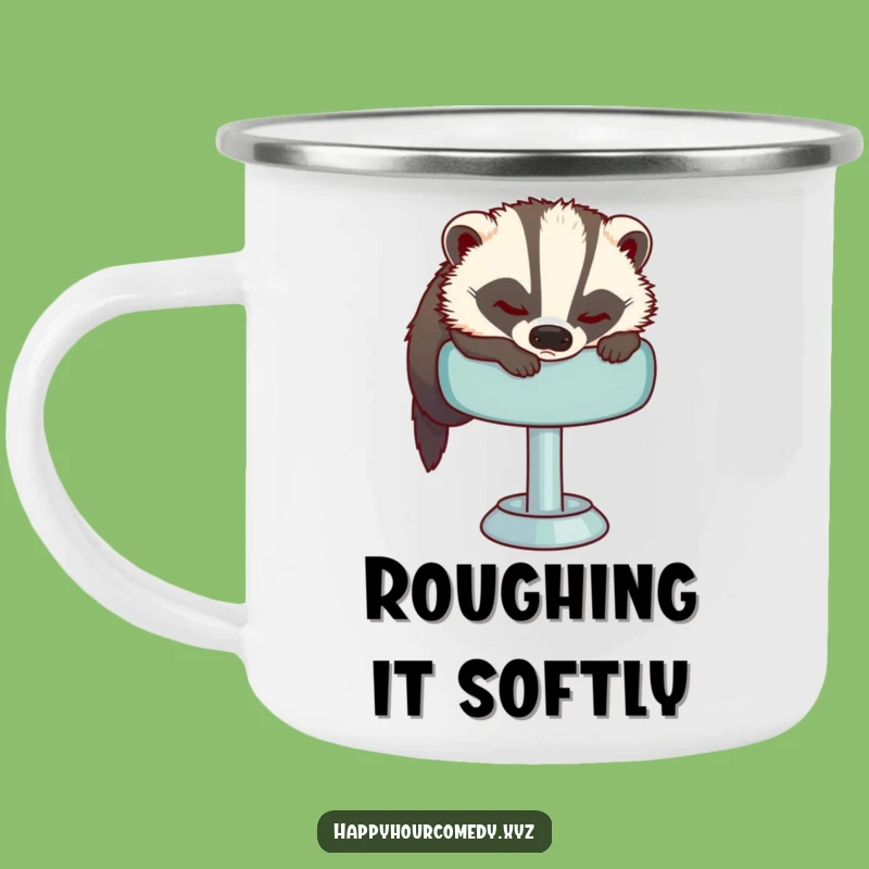 Funny Sleepy Badger Camping Mug: Cozy Campfires With This Tired Badger, Perfect Funny Gift