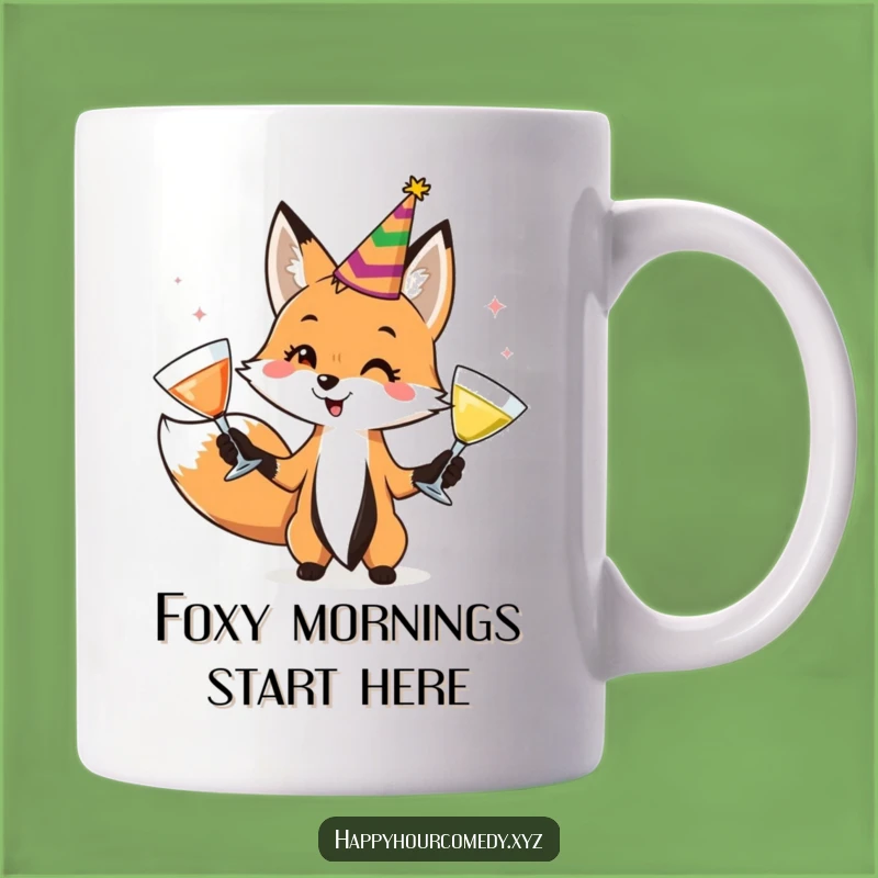 Funny Fox Juggler Mug: Playful Fox Serving Up Laughs, Perfect Funny Cocktail Gift