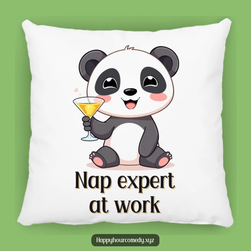 Comfy Funny Panda Martini Pillow: Cute Panda Cushion, Soft Funny Gift for Relaxation