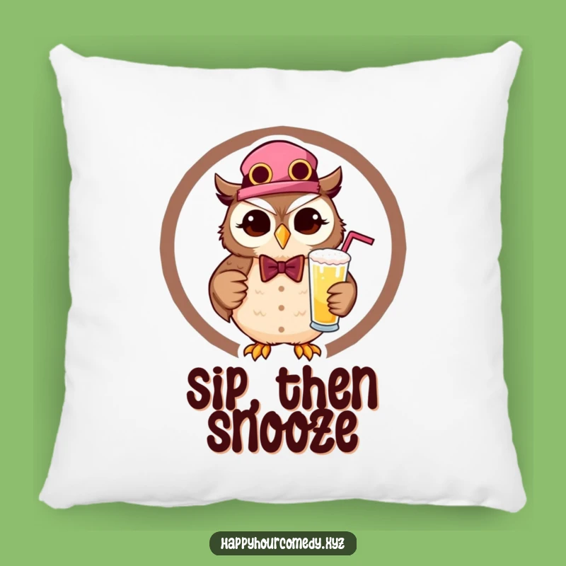 Cozy Funny Owl Bartender Pillow: Huggable Comfort With This Witty Owl, Ideal Funny Gift