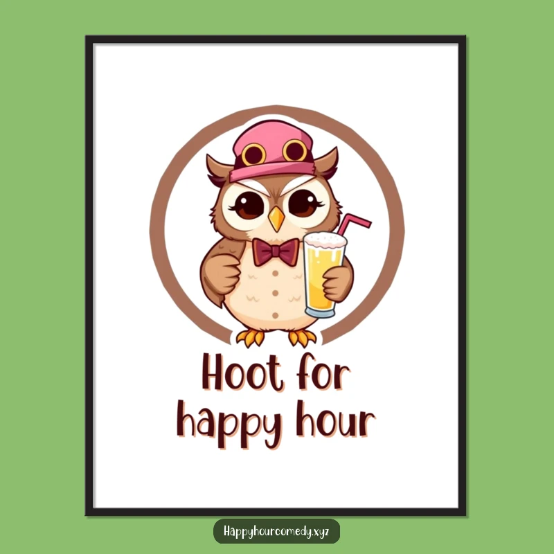 Funny Owl Bartender Digital Art Print: Instant Humor With This Witty Owl, Perfect Funny Gift