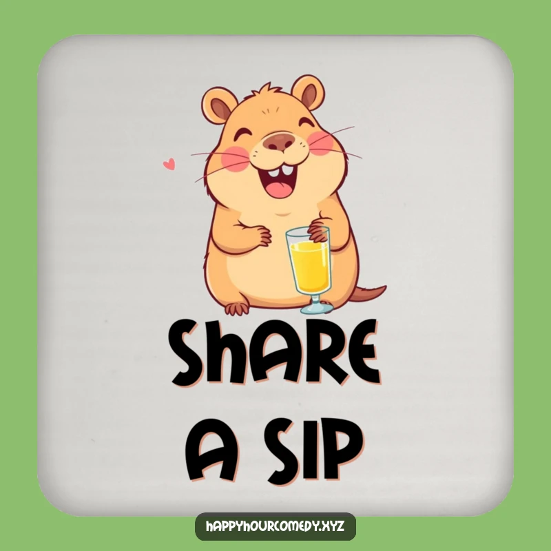 Funny Capybara Juice Coaster Set: Cheerful Capybara Table Protector, Stylish Funny Gift