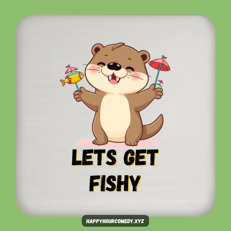 Funny Otter Juggling Coaster Set: Playful Otter Table Protector, Stylish Funny Gift