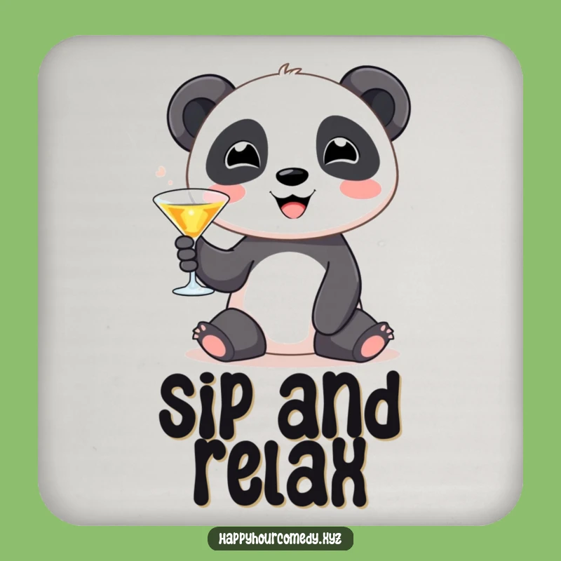Funny Panda Martini Coaster Set: Cute Panda Table Protector, Chic Funny Gift