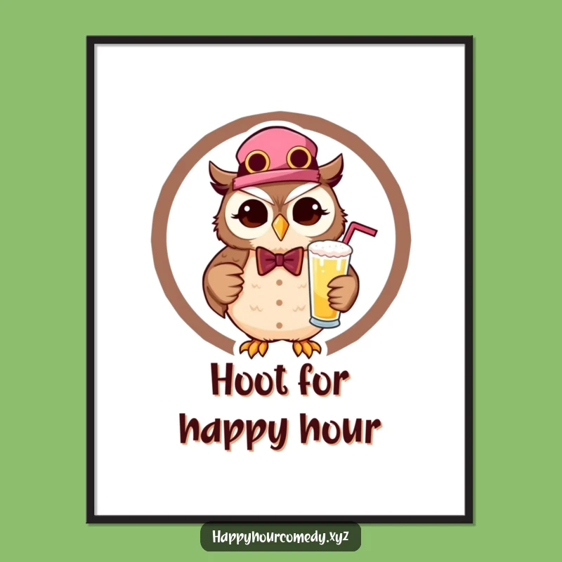 Funny Owl Bartender Poster: Liven Up Your Walls With This Witty Owl Art, Great Funny Gift