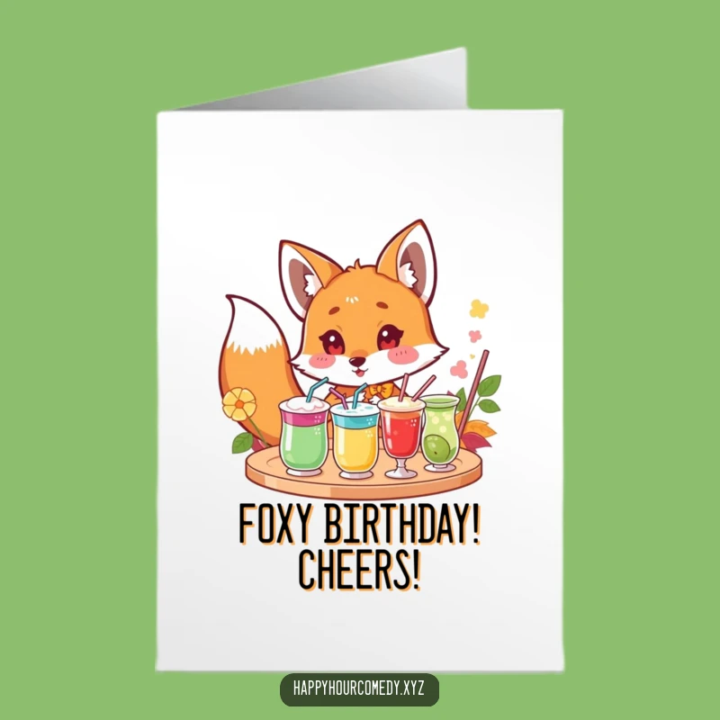 Free Printable Fox Birthday Card: Funny Downloadable Gift for Party Starters
