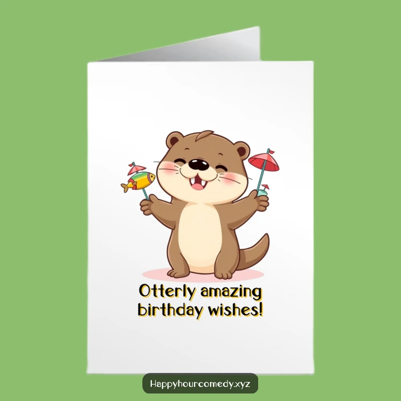 Free Printable Otter Birthday Card: Funny Downloadable Gift for a Splashy Celebration