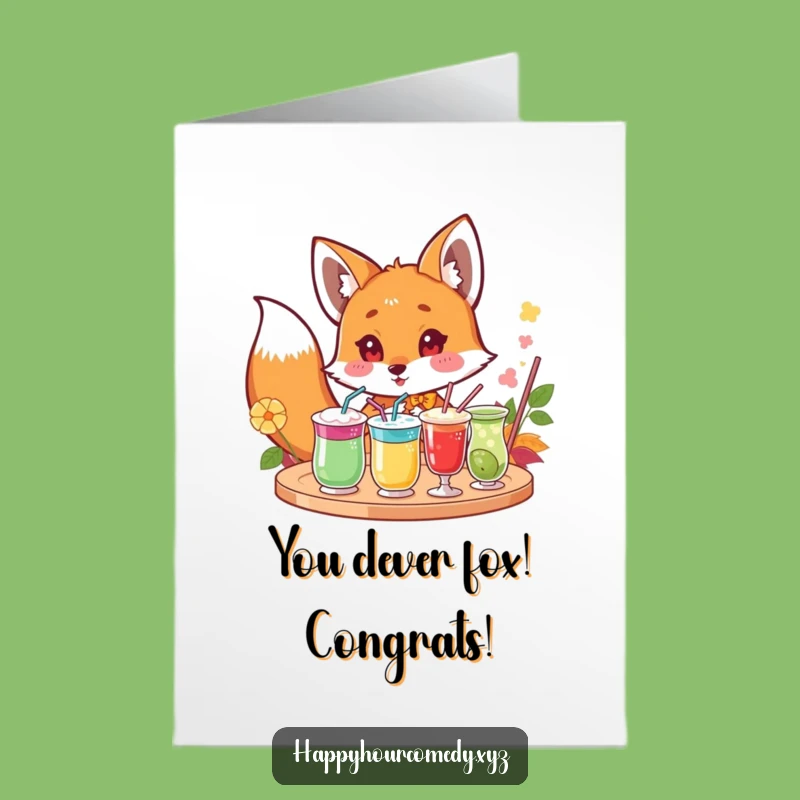 Free Printable Fox Congratulations Card: Funny Downloadable Gift for Big Cheers