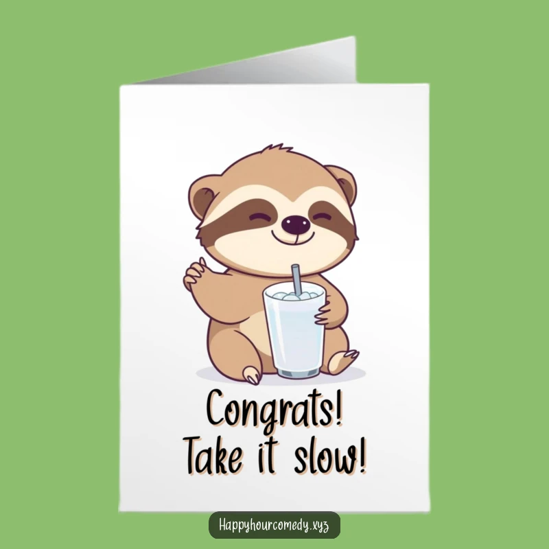 Free Printable Sloth Congratulations Card: Funny Downloadable Gift for Any Achievement