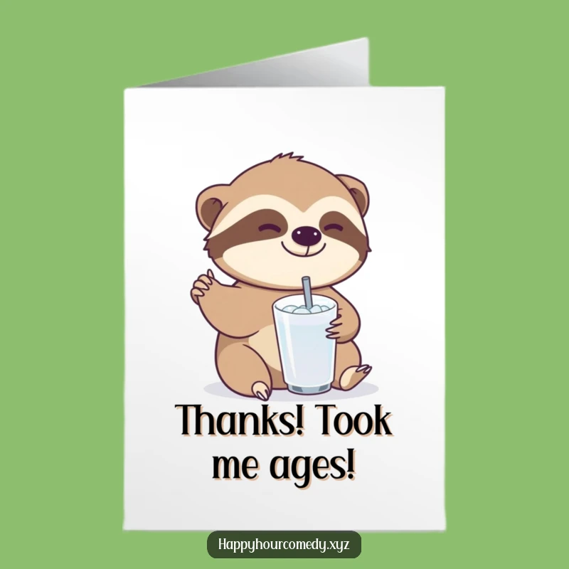 Free Printable Sloth Thank You Card: Funny Downloadable Gift for Grateful Moments