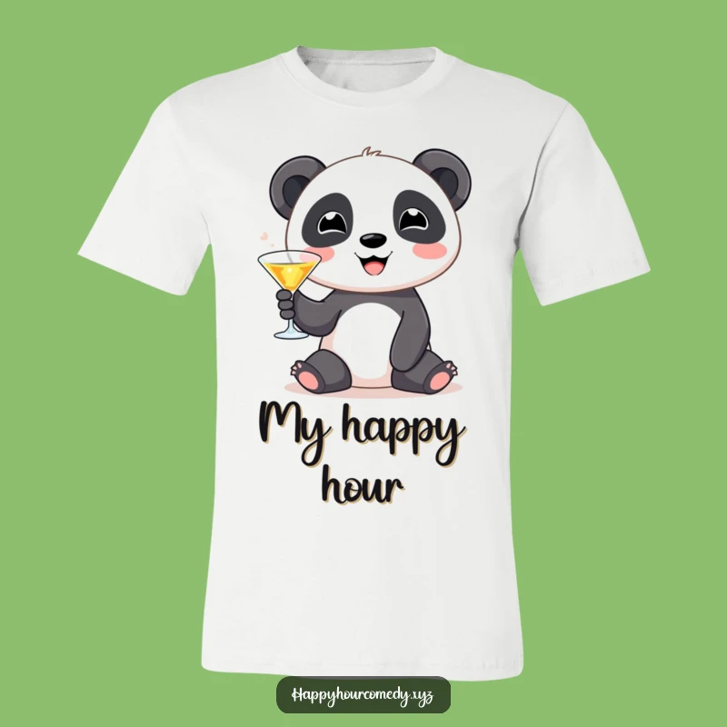 Funny Panda Martini T-Shirt: Cute Panda Sipping a Tiny Glass, Great Funny Gift Idea