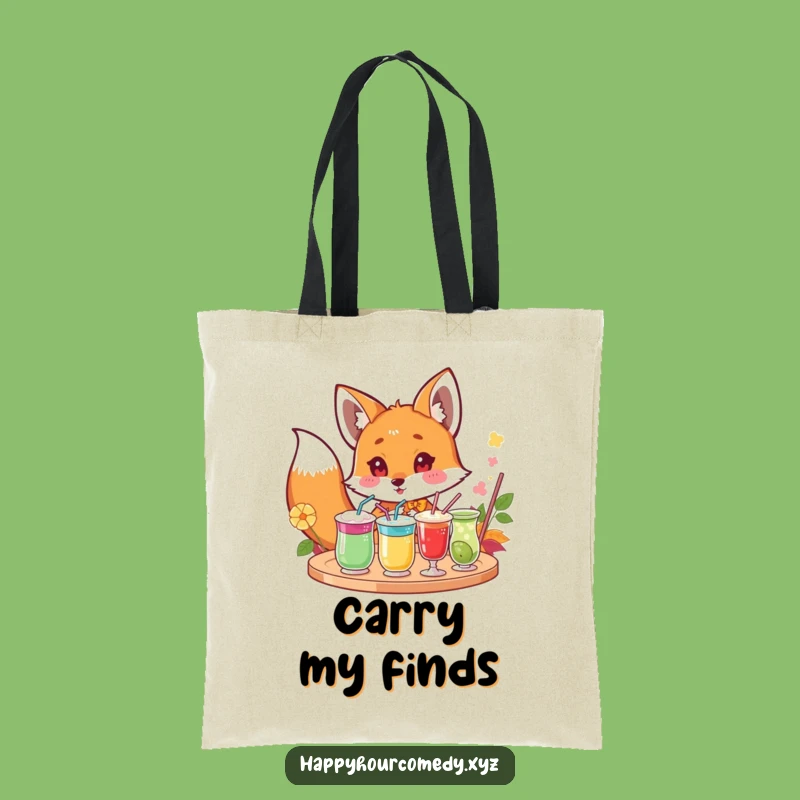 Funny Fox Drink Tote Bag: Curious Fox Carrier, Practical Funny Gift