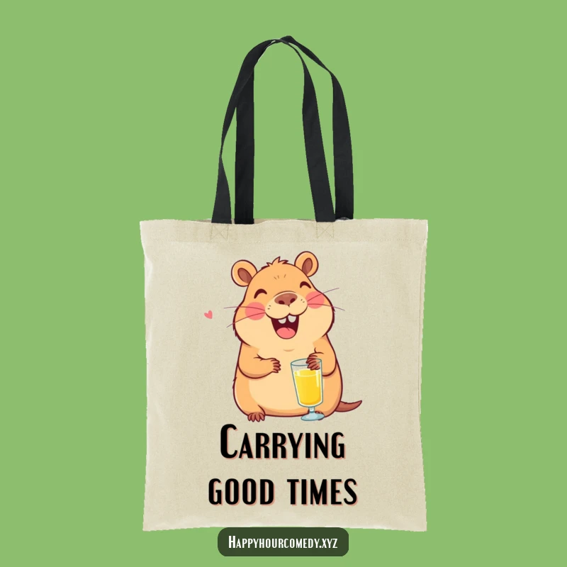 Funny Capybara Juice Tote Bag: Cheerful Capybara Carrier, Practical Funny Gift
